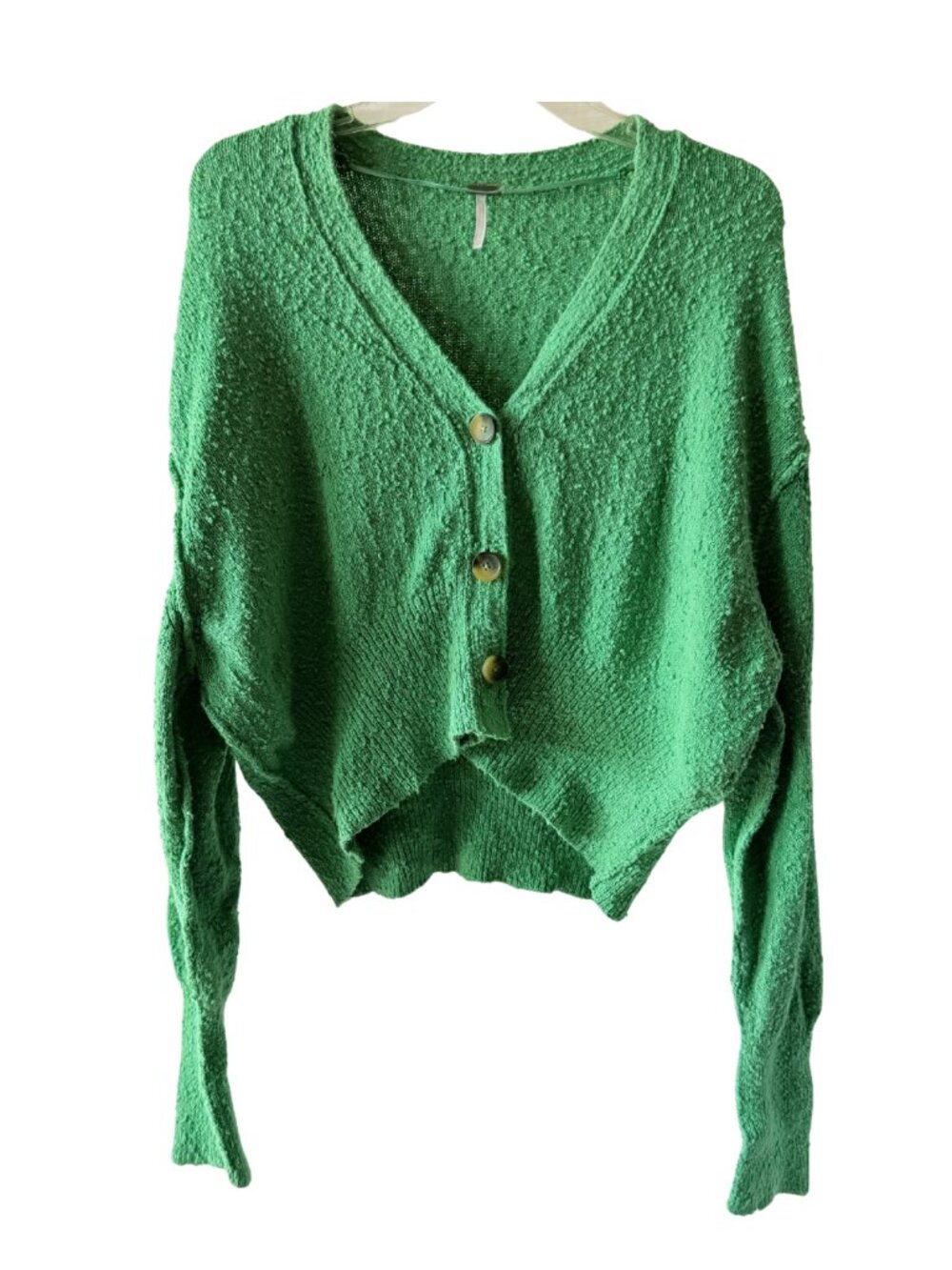Free People Found My Friend Cardi Emerald Green XS Extra-Oversized Cardigan